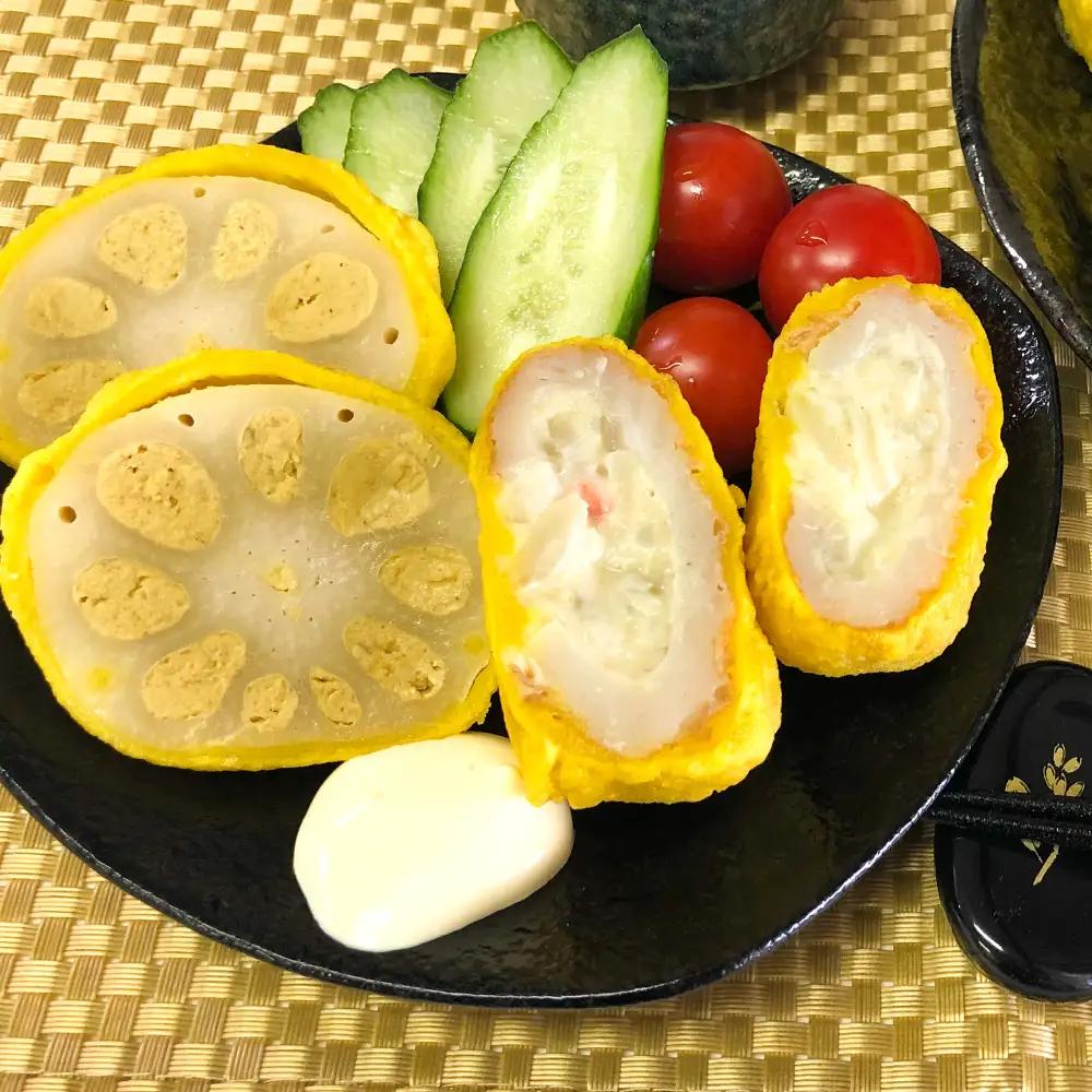 熊本名物 からし蓮根 4個・ちくわサラダ 5個 合計9個 辛子蓮根 
