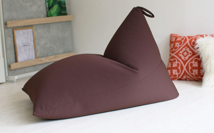 ビーズクッション ポルトBIG ブラウン | 日本製 補充可 大粒ビーズ ループ付 クッション | 北新有限会社 [BOBZ021]