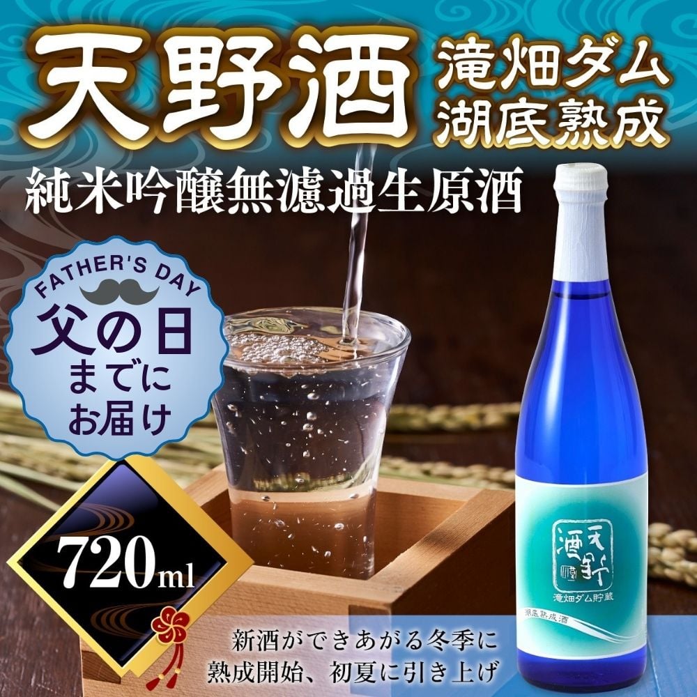 
            ★父の日に80本限定の激レア熟成酒を★＜湖底熟成の日本酒＞天野酒　純米吟醸無濾過生原酒　滝畑ダム湖底熟成 720ml　寄附者限定ダムカード付！ 【6/8までの申込で父の日までにお届け】2024年12月熟成開始、2025年5月引き上げ、6月以降発送予定 熟成酒 父の日 プレゼント 贈り物 お中元
          