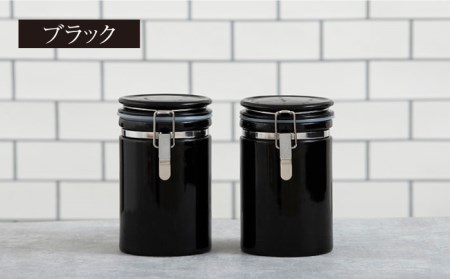 【美濃焼】コーヒーキャニスター200 2個セット ホワイト×ブラック【ZERO JAPAN】保存容器 コーヒー豆 紅茶 緑茶 日本茶 陶器 密閉 密封 遮光 コーヒー 豆 粉 おしゃれ パッキン付き 