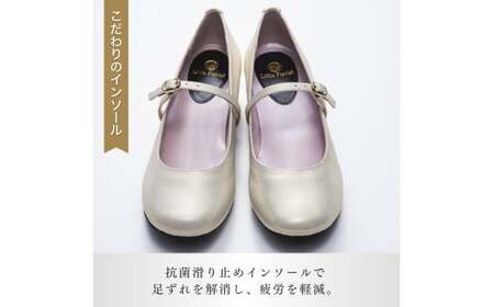 【23cm】ローヒール3WAY ピアノシューズ (シャンパンゴールド・大人サイズ) | 靴 くつ シューズ レディース 日本製 特許取得 滑り止め付 負担軽減 ピアノ 専用 お洒落 オシャレ 上品 大