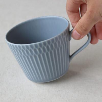 ふるさと納税 瑞浪市 【2客SET】美濃焼 さざなみ 8.5カフェカップ&ソーサー(13皿) ブルーグレー 200cc |  | 01