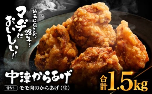 中津からあげ 骨なしからあげモモ肉【生タイプ】 1.5kg ( 500g × 3 ) | 味付調理済み 冷凍便 国産鶏使用 鶏肉 中津からあげ 唐揚げ からあげ から揚げ レンジ 冷凍 冷凍食品 弁当 おかず お惣菜 おつまみ 大分県 中津市