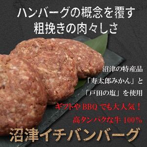 【価格改定予定】ハンバーグ 牛 牛100％ 静岡県 静岡 粗挽き ビッグサイズ 1kg パーティー BBQ 戸田塩 寿太郎 みかん イチバンバーグ 