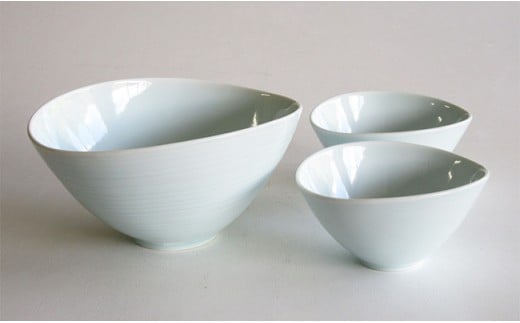 ARITA PORCELAIN LAB(アリタポーセリンラボ) 青白磁・なぶり鉢セット 有田焼 モダン 小鉢 麺鉢 サラダボウル A35-215