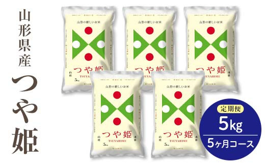 令和7年度産米 【定期便】県産米つや姫5kg×5か月コース F2Y-4536