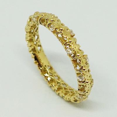 ふるさと納税 南アルプス市 ラボグロウンダイヤモンド ハーフエタニティ フローラルリング K18【9号】 |  | 02