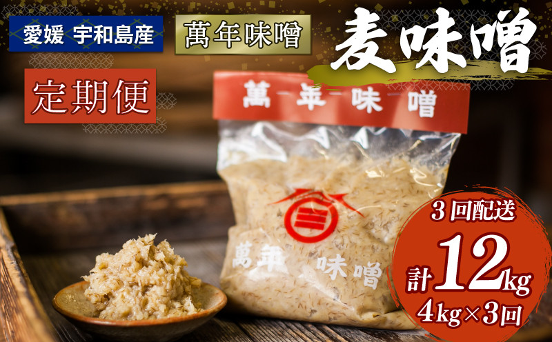 
                  定期便 味噌 麦みそ 500g × 8袋 4kg 計3回 伊予醸造 先行予約 麦みそ 味噌 みそ 食品 miso お味噌 おみそ 発酵 加工食品 発酵調味料 調味料 麦 麹 こうじ 味噌汁 みそ汁 お味噌汁 豚汁 汁 しる 焼き 味噌おにぎり おにぎり 和食 和 数量限定 国産 愛媛 宇和島 J029-107002
                