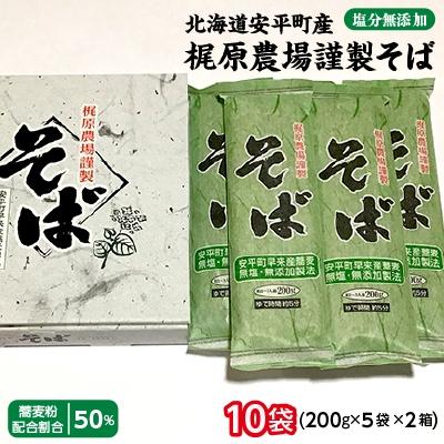 ふるさと納税 安平町 北海道安平町産 梶原農場謹製そば  (200g×5袋)×2箱