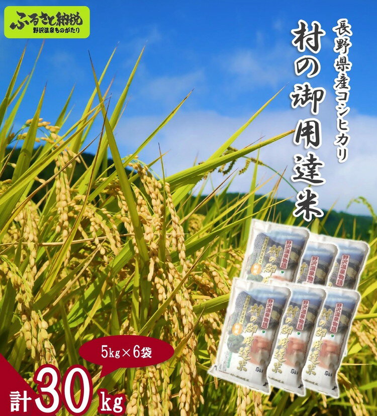 【ふるさと納税】村の御用達米30kg｜K-30｜白米 精米 コシヒカリ こしひかり ごはん ご飯 長野県 信州