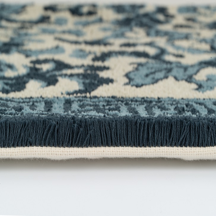 鍋島緞通[手刺繍]鍋島蔓牡丹縁まんじ文/淡々墨茶地：D127-001_イメージ3