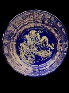 ウイスキーグラス 龍（瑠璃色）