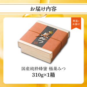  【TVで紹介！】 はちみつ 国産純粋蜂蜜 極巣みつ 310g 非加熱 はちみつ ハチミツ 生はちみつ ローハニー オススメ 贈答 贈り物 プレゼント 八女市 183-005