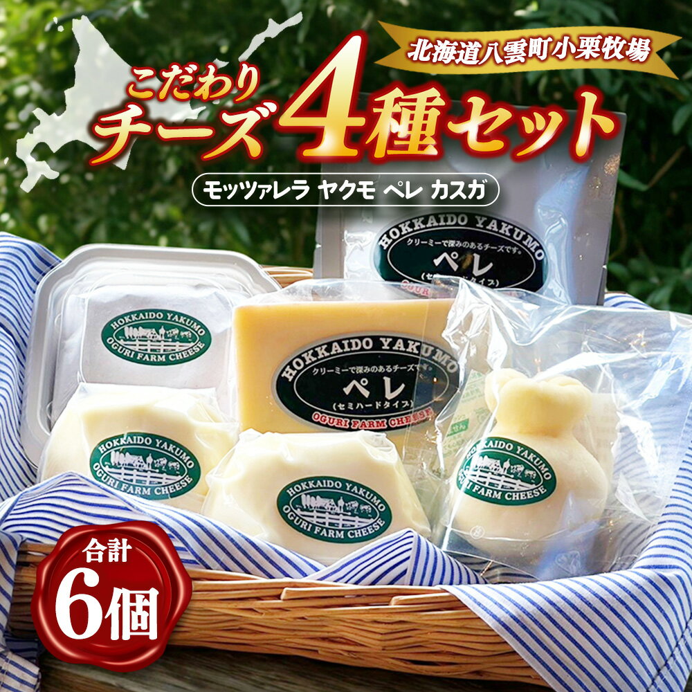 【ふるさと納税】小栗牧場こだわりチーズセット | 100g 6個 チーズ セット 生乳 モッツァレラ ヤクモ ペレ プチペレ カスガ 詰め合わせ アソート 食べ比べ 手作り