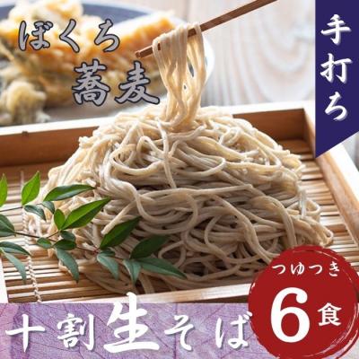 ふるさと納税 飯山市 信州産 手打ち 生そば「信州十割ぼくち蕎麦」6食セット そばつゆ付