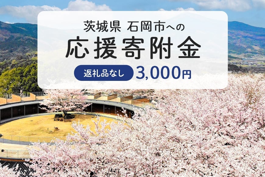 
            【応援寄附】茨城県石岡市　返礼品なしのご寄附　3.000円 茨城県 石岡市 G19-002
          