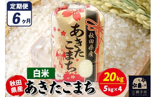 《定期便6ヶ月》あきたこまち 20kg（5kg×4袋）【白米】令和7年産 秋田県産 こまちライン [こまちライン あきたこまち ブランド米 お米 白米 精米 米どころ 秋田 秋田県産]