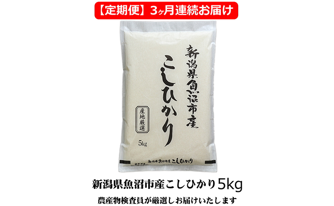 
            [№5762-0775]農産物検査員お奨め 魚沼産こしひかり（精米）5kg 3ヶ月連続お届け
          