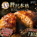 【ふるさと納税】【全3回定期便】博多和牛100％！贅沢 本格 手ごね ハンバーグ 10個＜久田精肉店＞那珂川市 定期便 牛肉 肉 黒毛和牛 ブランド牛 国産 BBQ バーベキュー [GDE040]54000 54000円