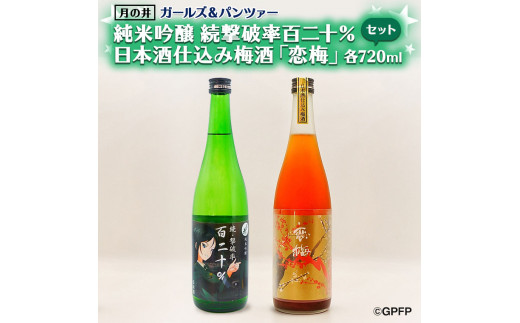 純米吟醸 続撃破率百二十％ 720ml 日本酒 仕込 梅酒 恋梅 720ml 2本 セット ガルパン コラボ 国産梅 月の井 大洗 地酒 茨城 ガールズ＆パンツァー
