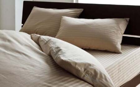 SatinStripeサテンストライプ 昼夜サテン 掛カバー【SD(セミダブル)サイズ】【ベージュ】【日本製】　寝具　掛布団カバー　かけふとんカバー　セミダブルカバー　セミダブルかけカバー　綿１００パ