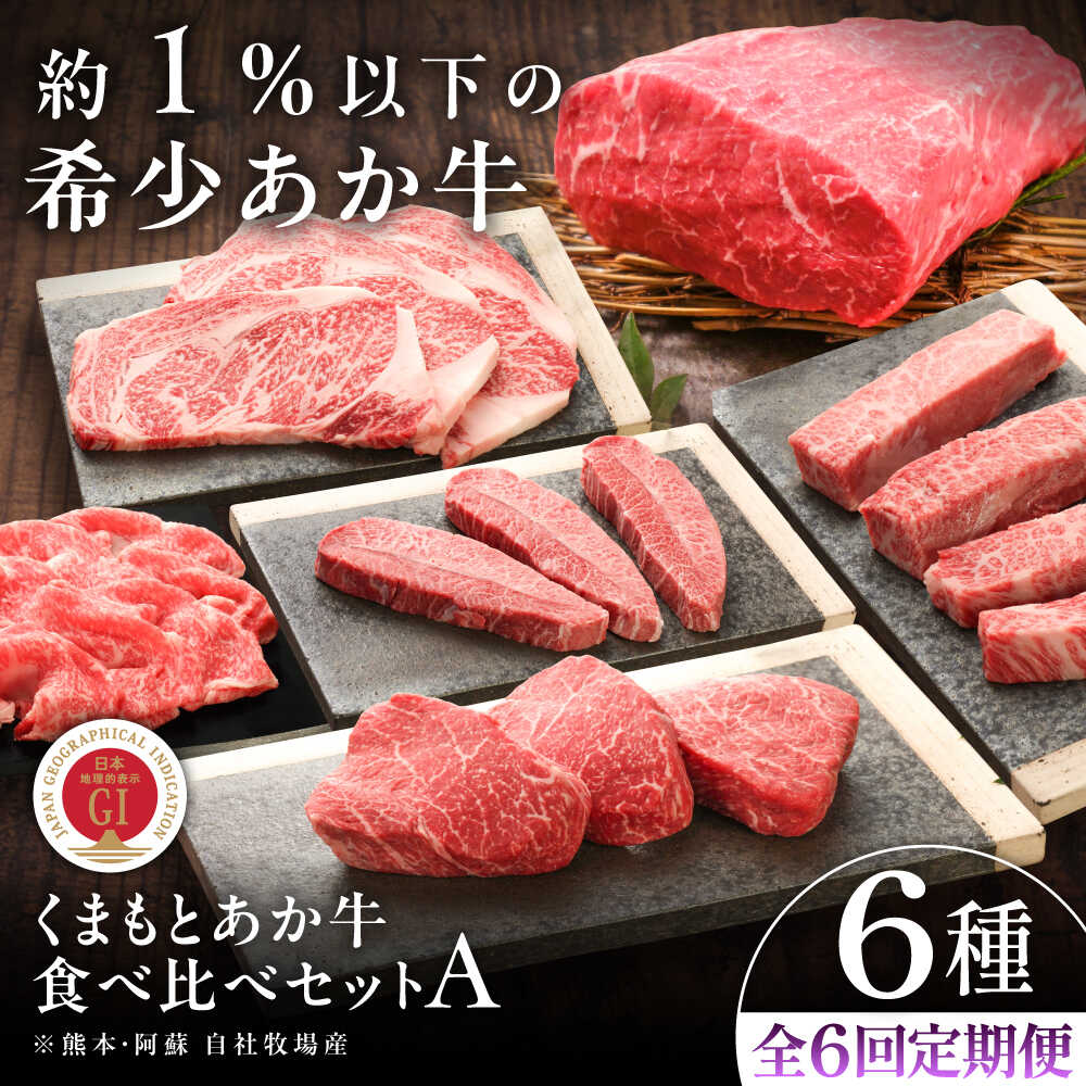 【ふるさと納税】【全6回定期便】【GI認証】くまもとあか牛 食べ比べ A / 菊陽町 あかうし 熊本県 肉 にく niku ブランド 旨み くまもとあか牛 和牛 自社牧場 直接 最高 牛 牛肉 ぎゅうにく ぎゅう肉 冷凍 国産 【有限会社 三協畜産】[BHAS025]