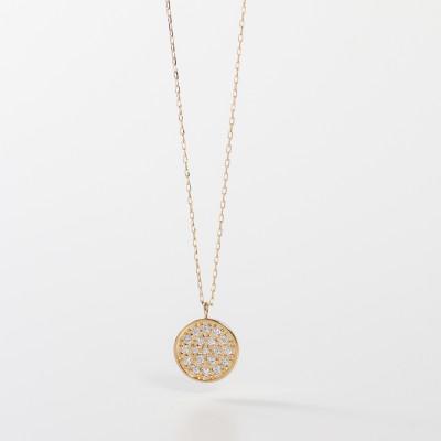 ふるさと納税 大津市 【10金 ラボダイヤネックレス 0.095ct】50cm パヴェペンダント 優しい透明感 K10 |  | 02