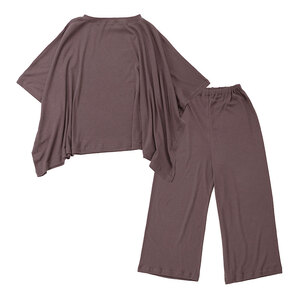 moun　ポンチョ風　レディース　ルームウェア　綿モダール　日本製　M～L（ベージュ、ブラウン、ブルー） ベージュ