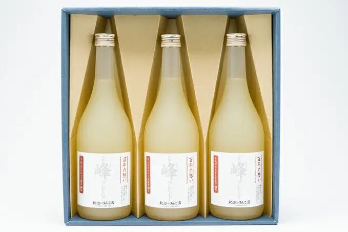 青森県産りんごジュース「峰ブレンド720ml」×3本 釈迦のりんご園[hi-0003-002]