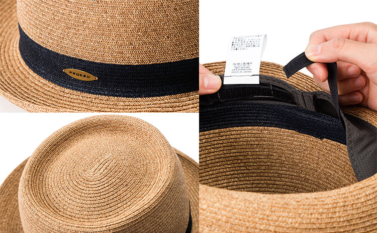 麦わら帽子 藤巻百貨店×襟立製帽所 ROUBOUペーパーブレードポークパイ 1個【カラー：ネイビー】サイズ調整機能付 57.5-59cm 株式会社caramo《60日以内に出荷予定(土日祝除く)》岡山
