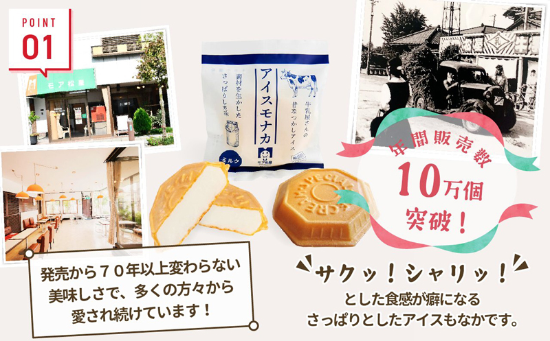 定期便 3回 毎月お届け アイスもなか 22個 × 3ヵ月 66個 モア松屋 アイスクリーム 牛乳 屋さんが作った 純アイス プレゼント 夏休み ギフト アイス 最中