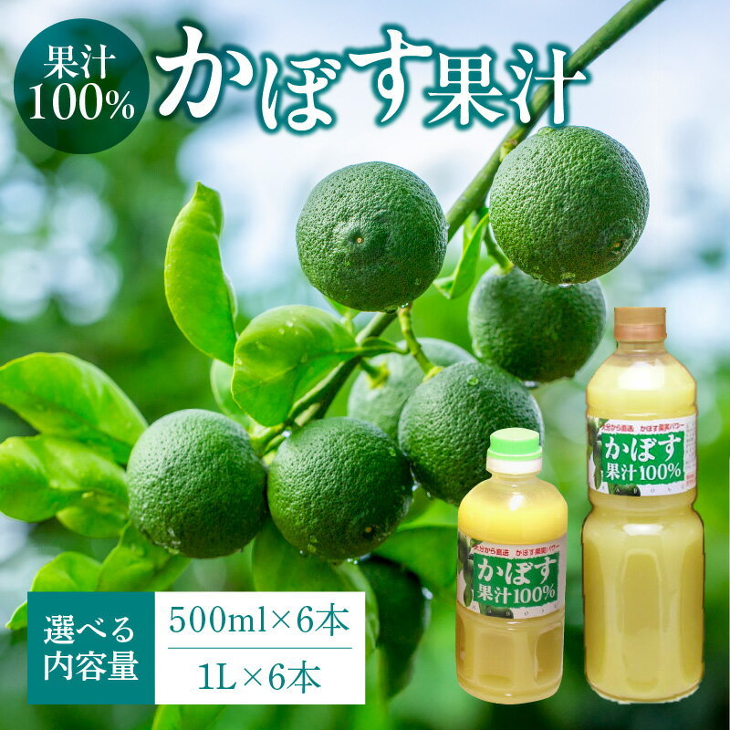 【ふるさと納税】【大分県】【果汁100％】カボス果汁【選べる内容量】500ml×6本～ ペットボトル 大分県産 九州産 国産 かぼす 香母酢 果実 ストレート果汁 さわやか 酸味 鍋 揚げ物 焼魚 焼酎 カクテル ビタミンC 無加水 万能 調味料 まとめ買い ケース買い