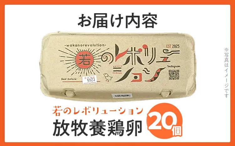 卵 放牧養鶏卵 20個 「破損補償2個含」 若のレボリューション 卵 ※北海道・沖縄・離島は配送不可