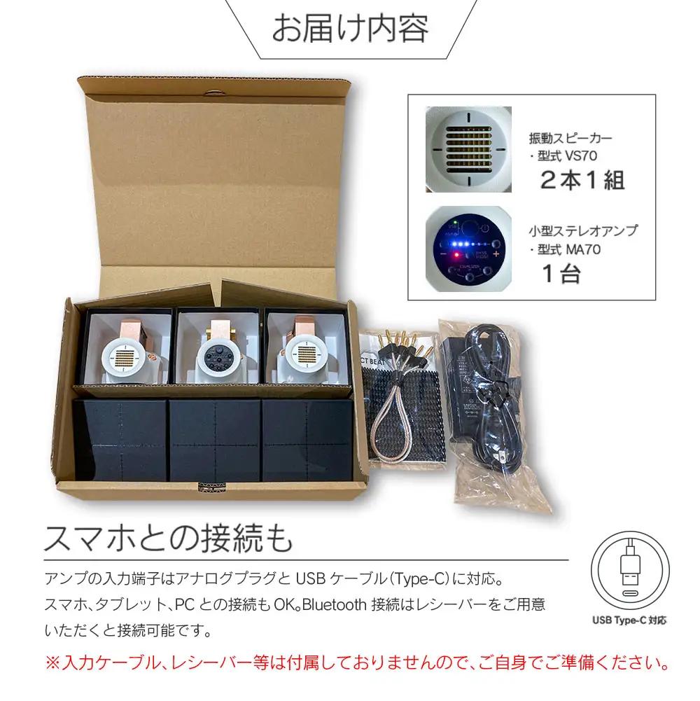 スピーカー デスクトップ 超小型 オーディオ Egretta ハイルドライバー搭載デスクトップ振動スピーカー OCT BEAT アンプセット　OE025_013