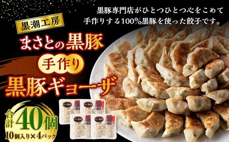 ＜黒豚手作りギョーザセット 40個＞2か月以内に順次出荷 220g×4パック ギョウザ 餃子 ぎょうざ 黒豚 惣菜 おかず 冷凍 宮崎県 高鍋町
