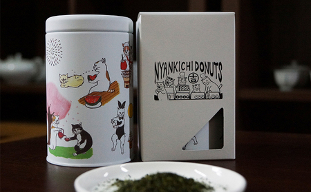 【京都深蒸し茶入】ネコ缶とほっこりお茶（160g）セット〈お茶 煎茶 緑茶 茶筒