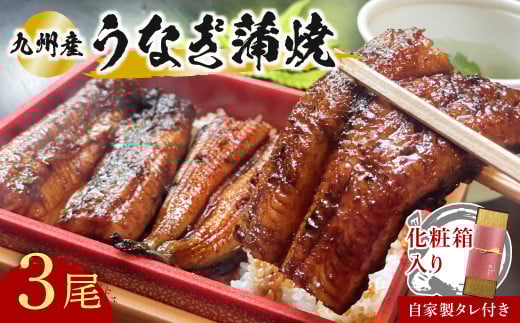 【スピード発送】 うなぎ 志おや 九州産 うなぎ 蒲焼 3本 タレ 付 H-02 