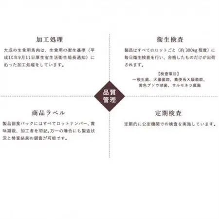 大成の馬刺し　赤身食べ比べセット(赤身・ロース 各約450gずつ)　醤油たれ付き【配送不可地域：離島】【1605465】