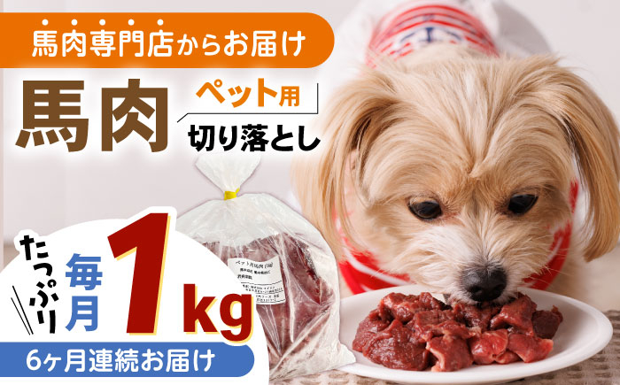 
【全6回定期便】国内加工 ペット用 馬肉 切り落とし 1kg ドッグフード 犬 いぬ ワンちゃん ご褒美 無添加 定期 【五右衛門フーズ】 [YBZ061]
