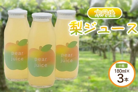 【先行予約】京丹後の梨ジュース 小瓶3本入り（2025年10月下旬～発送） 瓶 ジュース 国産 梨 なし ナシ ジュース ドリンク 飲料 果汁 京都 京丹後 ふるさと納税 梨ジュース