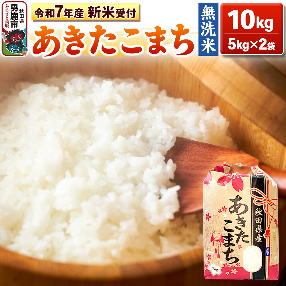 【ふるさと納税】《令和7年産 新米先行受付中》【無洗米】秋田県産 あきたこまち 10kg（5kg×2袋）秋田県 男鹿市 こまちライン