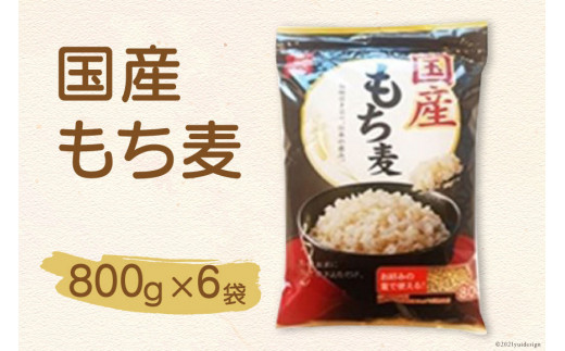 
国産もち麦 800g×6袋 / はくばく / 山梨県 中央市 [21470637] もち麦 もちむぎ 大麦 むぎ ムギ 麦 穀物 食物繊維
