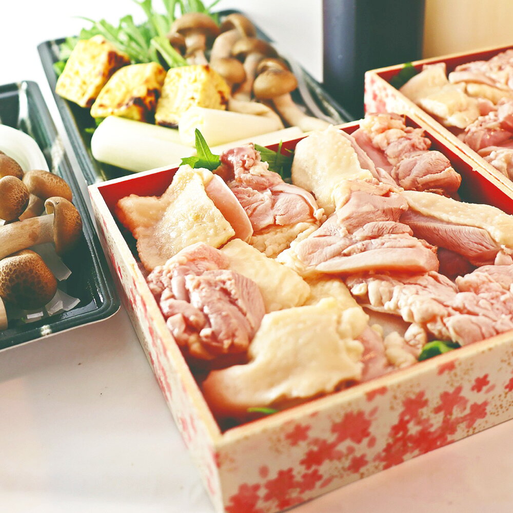 【ふるさと納税】【指定日必須】【配送不可地域あり】料理旅館呑龍の鶏コラーゲン鍋（奥三河鶏） 鶏コラーゲン鍋セット 4人前 奥三河鶏肉 鶏肉 お肉 野菜 出汁 ポン酢 ぽん酢 お鍋 鍋料理 冷蔵 愛知県 豊川市 送料無料 【2027年5月下旬まで発送予定】
