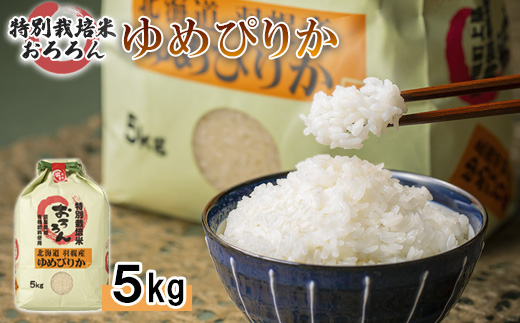 【令和5年産・お米】北海道羽幌産　特別栽培米ゆめぴりか5kg【08116】