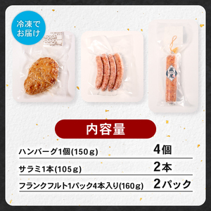ハンバーグ サラミ フランクフルト 詰め合わせセット 3種 ソーセージ ソーセージ ソーセージ ソーセージ