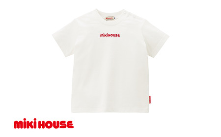 ベビー服 ミキハウス 丸ロゴ半袖Ｔシャツ【白ー110】ベビー