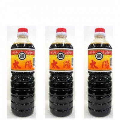 
                  マルソエ　さしみ醤油 太陽1L×3本セット Z0-68_ 醤油 調味料 しょうゆ 太陽醤油 甘口 鹿児島県 枕崎市 【1748913】
                