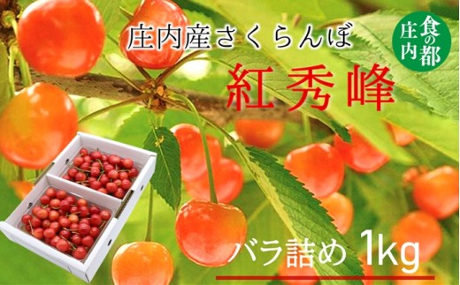 【令和8年産】食の都庄内　庄内産さくらんぼ「紅秀峰」1kgバラ詰め　※令和8年6月下旬～7月上旬頃発送