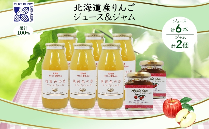 
北海道産 リンゴジュース 180ml 6本 リンゴジャム 180g 2個 セット りんご 林檎 詰め合わせ フルーツ 果物 自然農園 ギフト 贈り物 産地直送 北海道 仁木町
