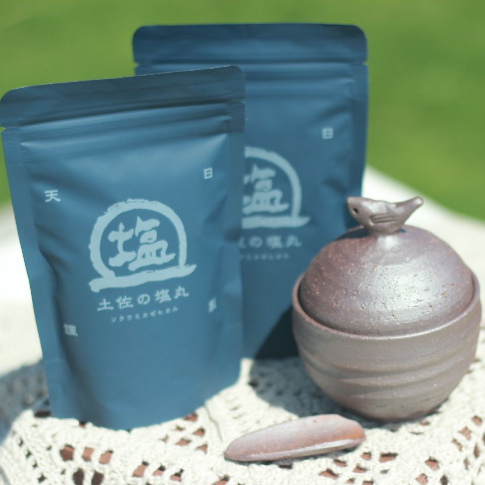 【ふるさと納税】 塩壷 塩さじ 天日海塩 青丸 2袋付き セット シロチドリの塩壷 土佐の塩丸 ギフト 贈り物 プレゼント 食器 お皿 陶器 陶芸 調味料入れ キッチン雑貨 塩入れ 塩 調味料 高知県 黒潮町